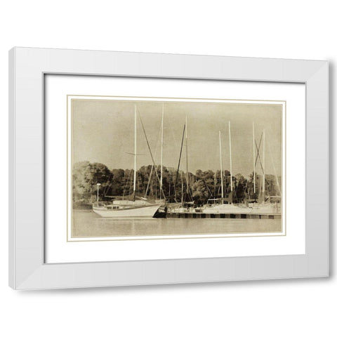 Waiting to Sail II White Modern Wood Framed Art Print with Double Matting by Head, Danny