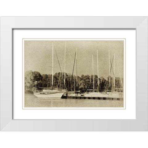 Waiting to Sail II White Modern Wood Framed Art Print with Double Matting by Head, Danny