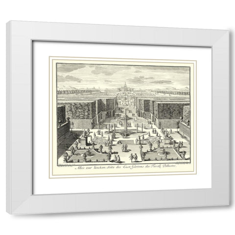 Fountains of Versailles I White Modern Wood Framed Art Print with Double Matting by Decker