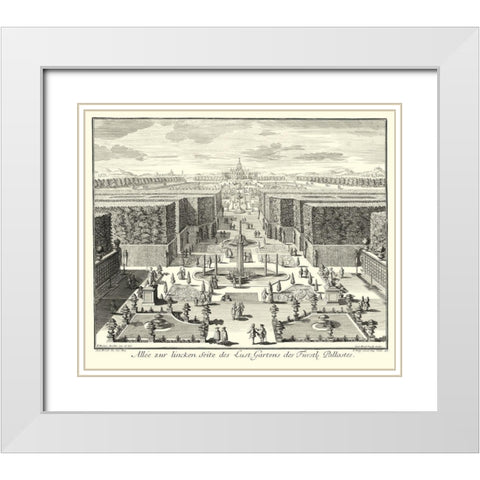 Fountains of Versailles I White Modern Wood Framed Art Print with Double Matting by Decker