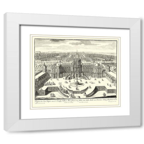 Fountains of Versailles II White Modern Wood Framed Art Print with Double Matting by Decker