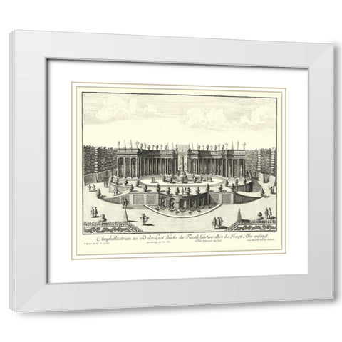 Fountains of Versailles III White Modern Wood Framed Art Print with Double Matting by Decker
