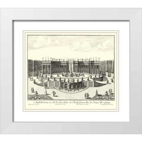 Fountains of Versailles III White Modern Wood Framed Art Print with Double Matting by Decker