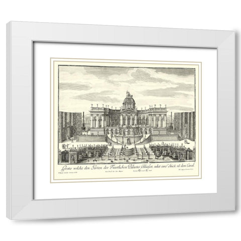 Fountains of Versailles IV White Modern Wood Framed Art Print with Double Matting by Decker