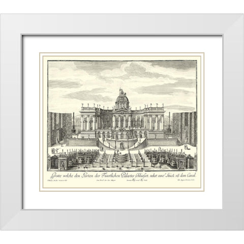 Fountains of Versailles IV White Modern Wood Framed Art Print with Double Matting by Decker