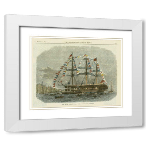 Antique Clipper Ship I White Modern Wood Framed Art Print with Double Matting by Vision Studio