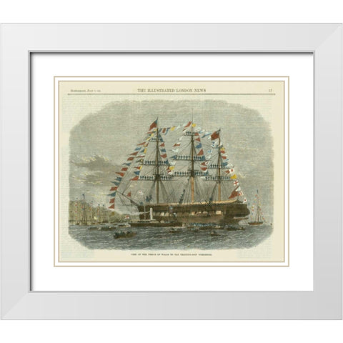 Antique Clipper Ship I White Modern Wood Framed Art Print with Double Matting by Vision Studio