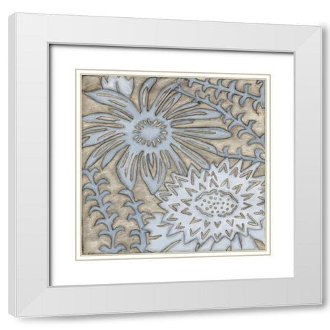 Silver Filigree III White Modern Wood Framed Art Print with Double Matting by Meagher, Megan