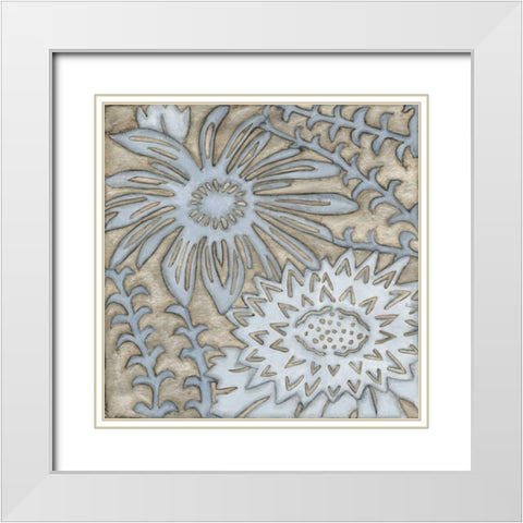 Silver Filigree III White Modern Wood Framed Art Print with Double Matting by Meagher, Megan