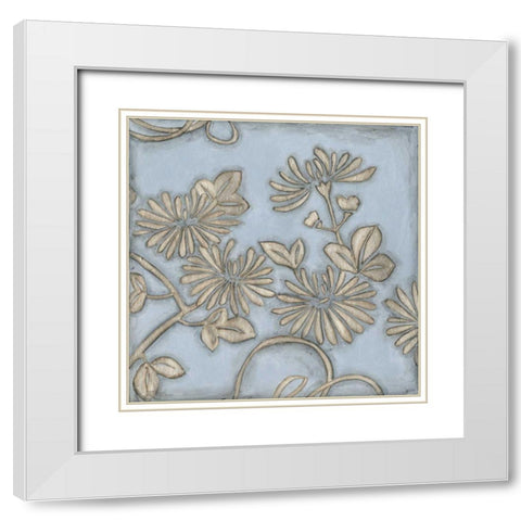 Silver Filigree IV White Modern Wood Framed Art Print with Double Matting by Meagher, Megan