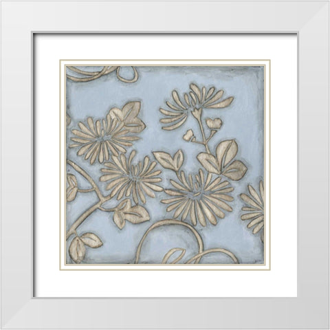 Silver Filigree IV White Modern Wood Framed Art Print with Double Matting by Meagher, Megan