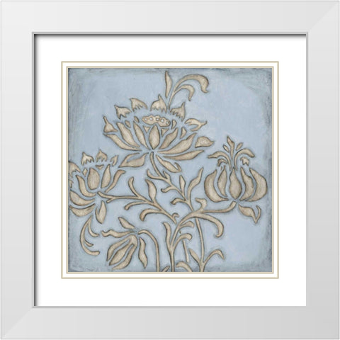 Silver Filigree VI White Modern Wood Framed Art Print with Double Matting by Meagher, Megan