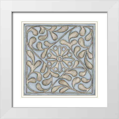 Silver Filigree VII White Modern Wood Framed Art Print with Double Matting by Meagher, Megan