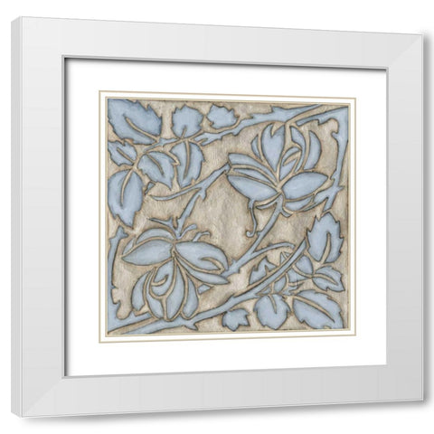 Silver Filigree IX White Modern Wood Framed Art Print with Double Matting by Meagher, Megan