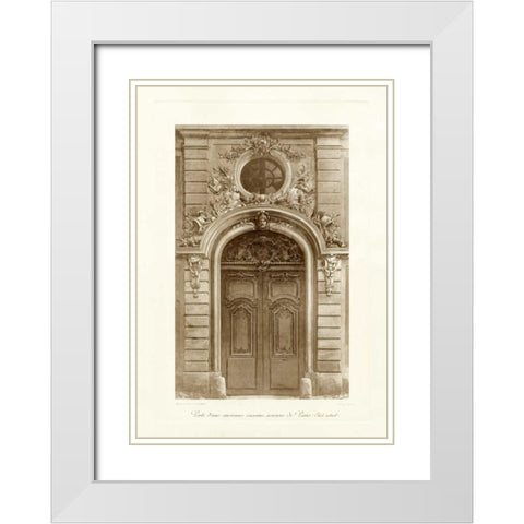 Ornamental Door I White Modern Wood Framed Art Print with Double Matting by Lambert, Marcel