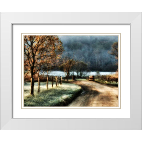 Morning Frost White Modern Wood Framed Art Print with Double Matting by Head, Danny