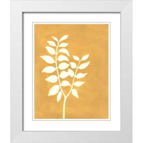 Four Seasons Foliage I White Modern Wood Framed Art Print with Double Matting by Meagher, Megan
