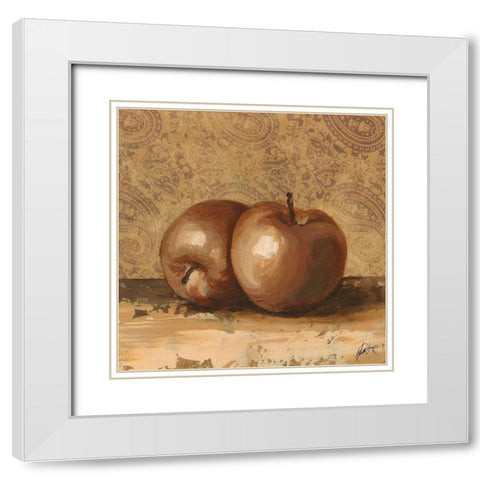Fruit Duet I White Modern Wood Framed Art Print with Double Matting by Harper, Ethan