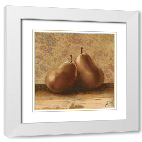 Fruit Duet II White Modern Wood Framed Art Print with Double Matting by Harper, Ethan