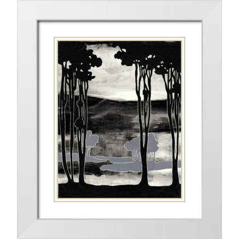Nouveau Landscape I White Modern Wood Framed Art Print with Double Matting by Goldberger, Jennifer