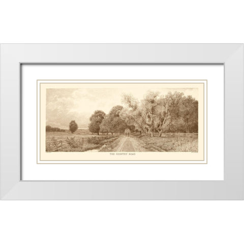 The Country Road Sepia White Modern Wood Framed Art Print with Double Matting by Eaton, C. Harry