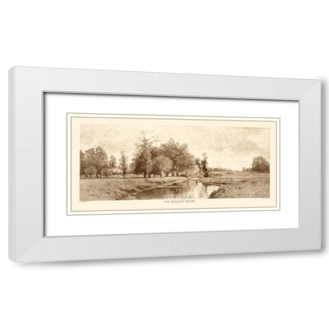 The Meadow Brook Sepia White Modern Wood Framed Art Print with Double Matting by Eaton, C. Harry