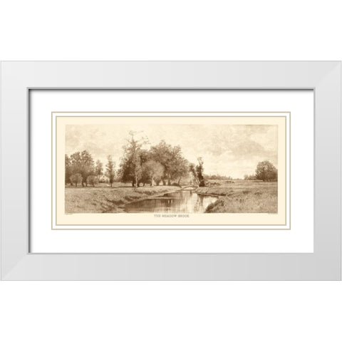 The Meadow Brook Sepia White Modern Wood Framed Art Print with Double Matting by Eaton, C. Harry