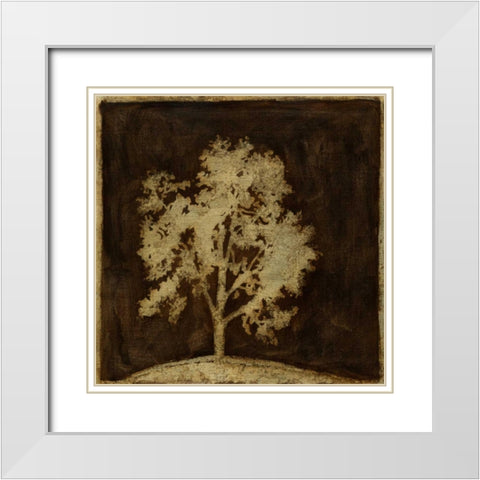 Gilded Tree III White Modern Wood Framed Art Print with Double Matting by Meagher, Megan