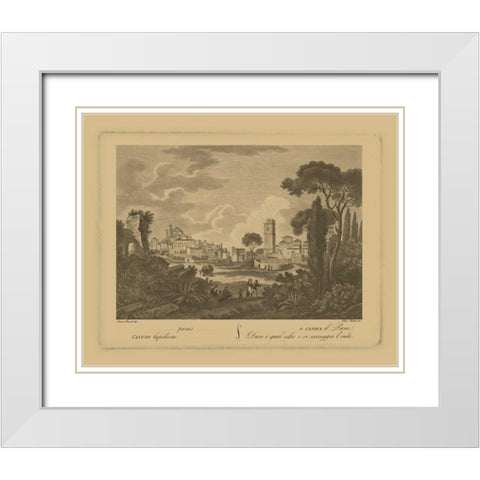 Italian Landscape I White Modern Wood Framed Art Print with Double Matting by Vision Studio