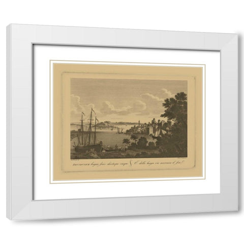 Italian Landscape III White Modern Wood Framed Art Print with Double Matting by Vision Studio