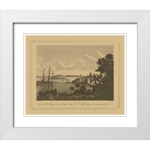Italian Landscape III White Modern Wood Framed Art Print with Double Matting by Vision Studio