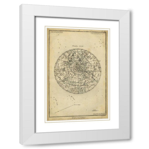 Antique Astronomy Chart I White Modern Wood Framed Art Print with Double Matting by Diderot, Denis