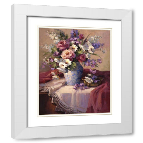 Spring Fling White Modern Wood Framed Art Print with Double Matting by Johnston, Maxine