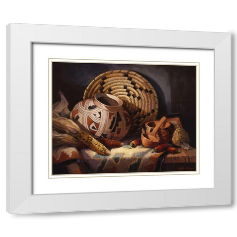 Casa Grande Pot White Modern Wood Framed Art Print with Double Matting by Johnston, Maxine