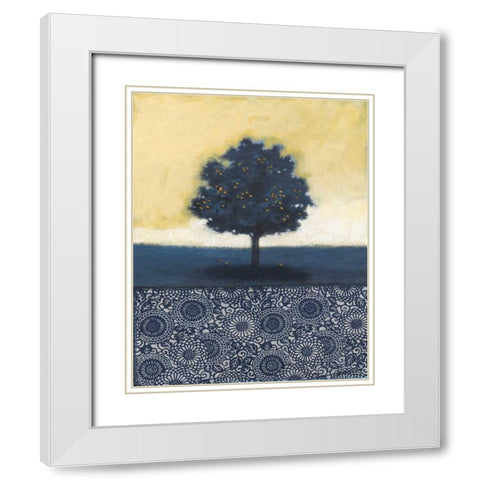 Blue Lemon Tree I White Modern Wood Framed Art Print with Double Matting by Wyatt Jr., Norman