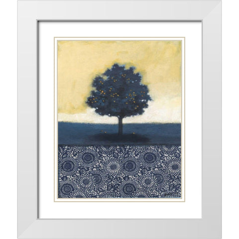 Blue Lemon Tree I White Modern Wood Framed Art Print with Double Matting by Wyatt Jr., Norman