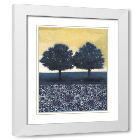 Blue Lemon Tree II White Modern Wood Framed Art Print with Double Matting by Wyatt Jr., Norman
