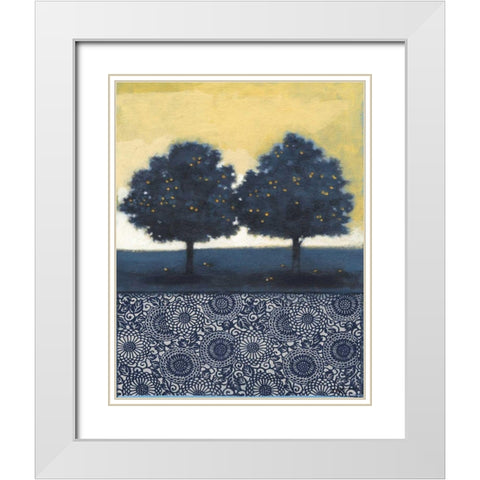Blue Lemon Tree II White Modern Wood Framed Art Print with Double Matting by Wyatt Jr., Norman