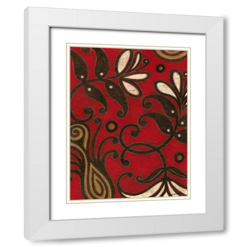 Scarlet Textile II White Modern Wood Framed Art Print with Double Matting by Wyatt Jr., Norman