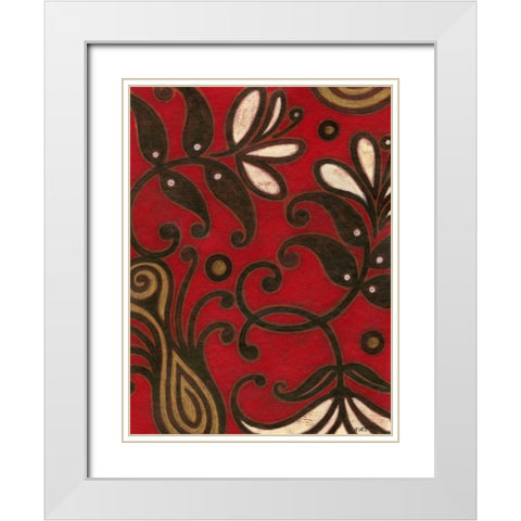 Scarlet Textile II White Modern Wood Framed Art Print with Double Matting by Wyatt Jr., Norman