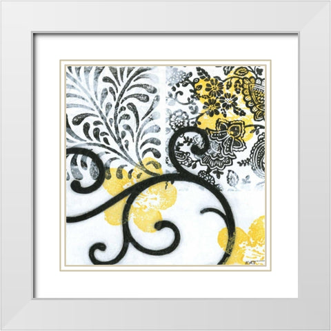 Opulence I White Modern Wood Framed Art Print with Double Matting by Wyatt Jr., Norman