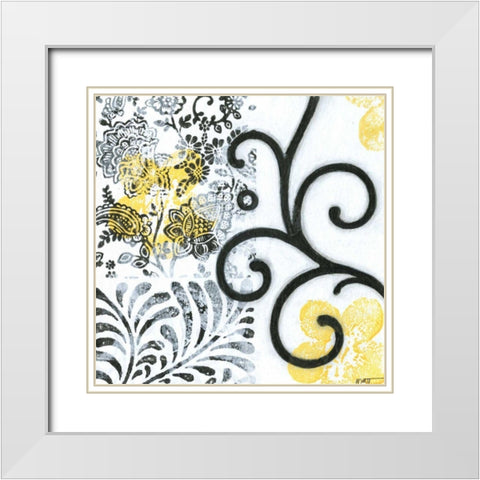 Opulence II White Modern Wood Framed Art Print with Double Matting by Wyatt Jr., Norman