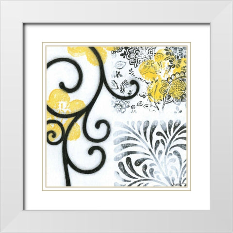Opulence III White Modern Wood Framed Art Print with Double Matting by Wyatt Jr., Norman