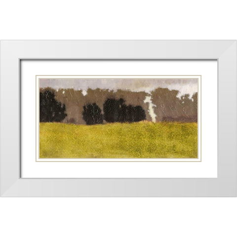 Tuscan Field I White Modern Wood Framed Art Print with Double Matting by Vision Studio