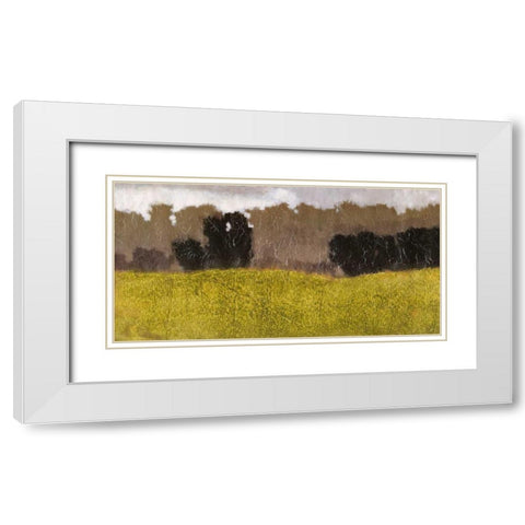 Tuscan Field II White Modern Wood Framed Art Print with Double Matting by Vision Studio