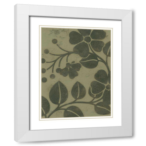 Sage Textile I White Modern Wood Framed Art Print with Double Matting by Wyatt Jr., Norman