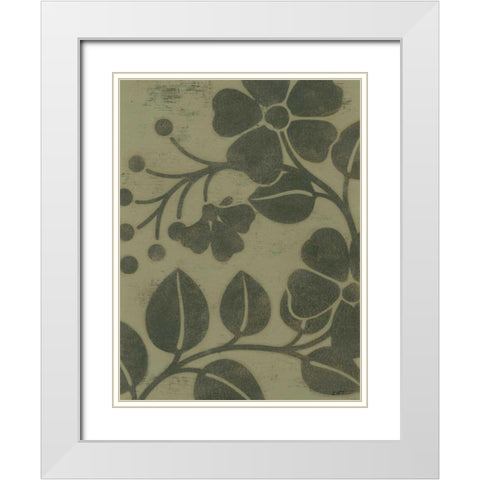 Sage Textile I White Modern Wood Framed Art Print with Double Matting by Wyatt Jr., Norman