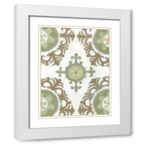 Earth Suzani I White Modern Wood Framed Art Print with Double Matting by Wyatt Jr., Norman