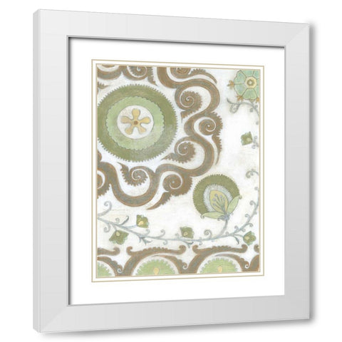 Earth Suzani II White Modern Wood Framed Art Print with Double Matting by Wyatt Jr., Norman