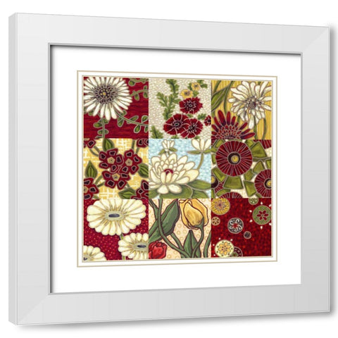 Woodblock Menagerie White Modern Wood Framed Art Print with Double Matting by Deans, Karen